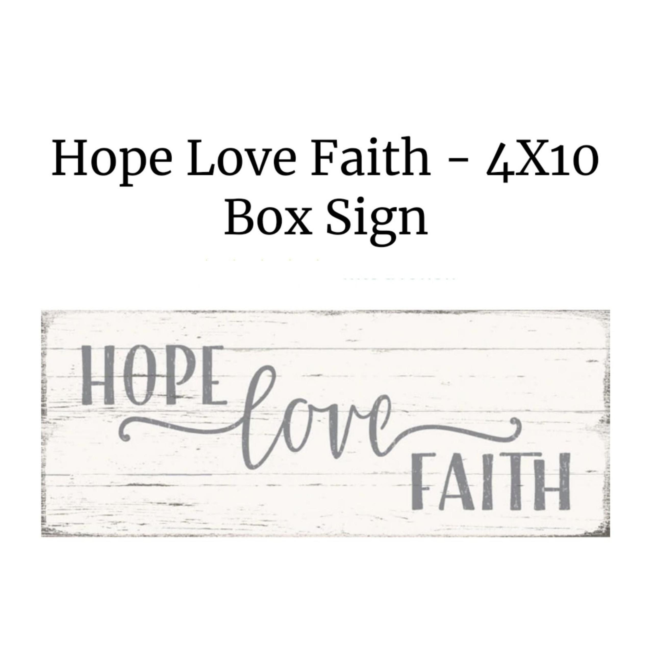 NEW HOPE LOVE FAITH WOODEN BOX RUSTIC SIGN DECORATION HOME DECOR WALL HANGING
