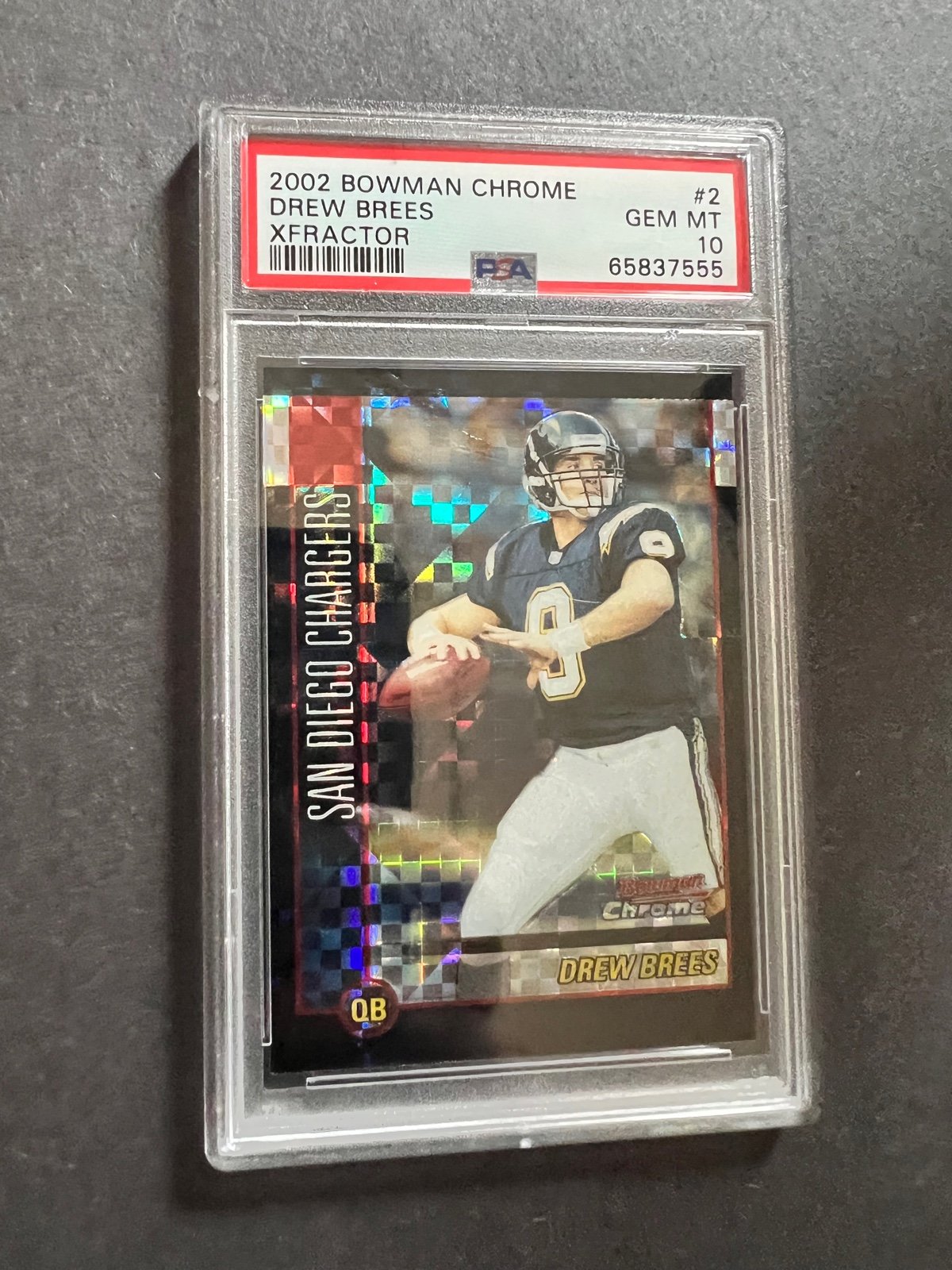 2002 drew brees bowman chrome xfractor psa 10