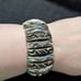 Vintage 1950's Hardwood Leading Lady Silver Tone Expandable Statement Bracelet