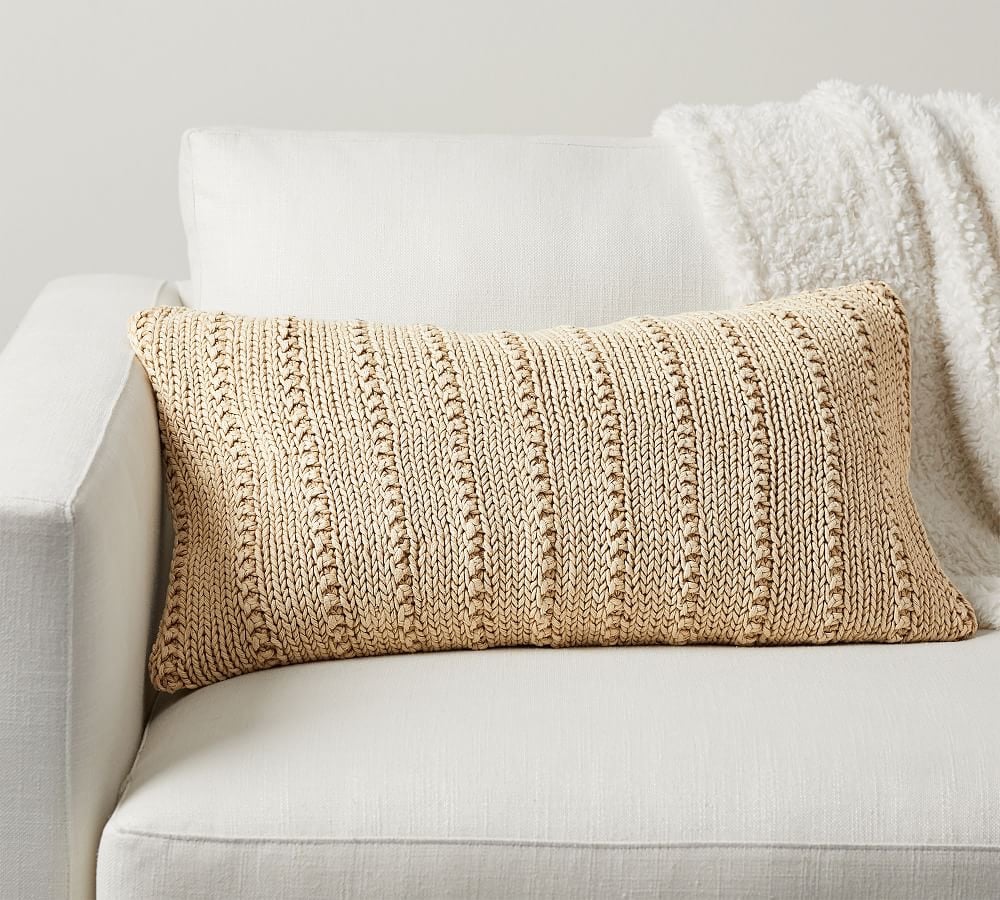 Pottery Barn Hali Textured Lumbar Pillow Cover