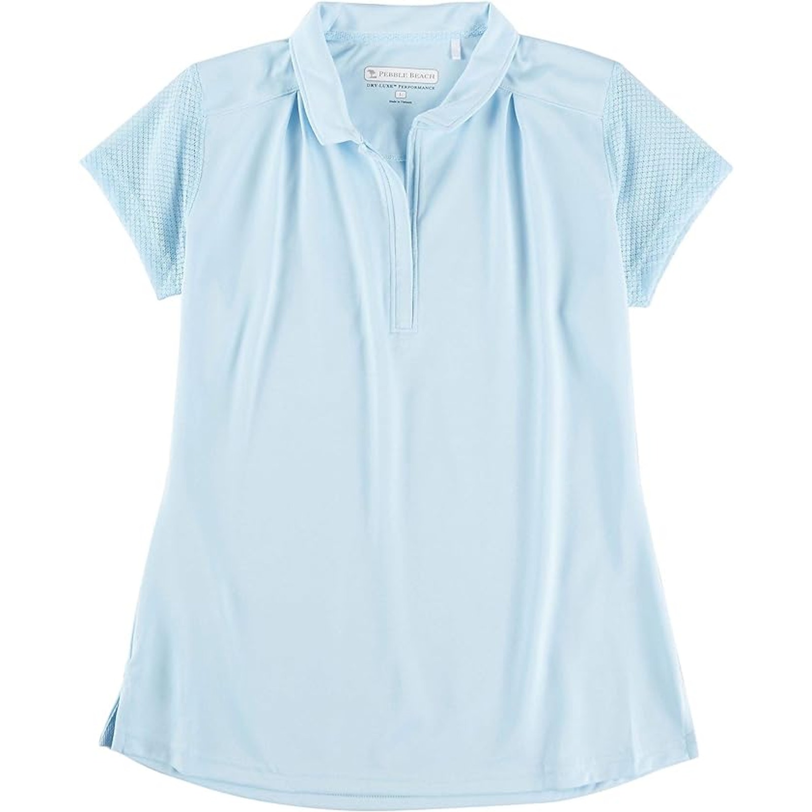 Pebble Beach Small Womens Dry-Luxe System Lace Polo Shirt Soft Blue NWT