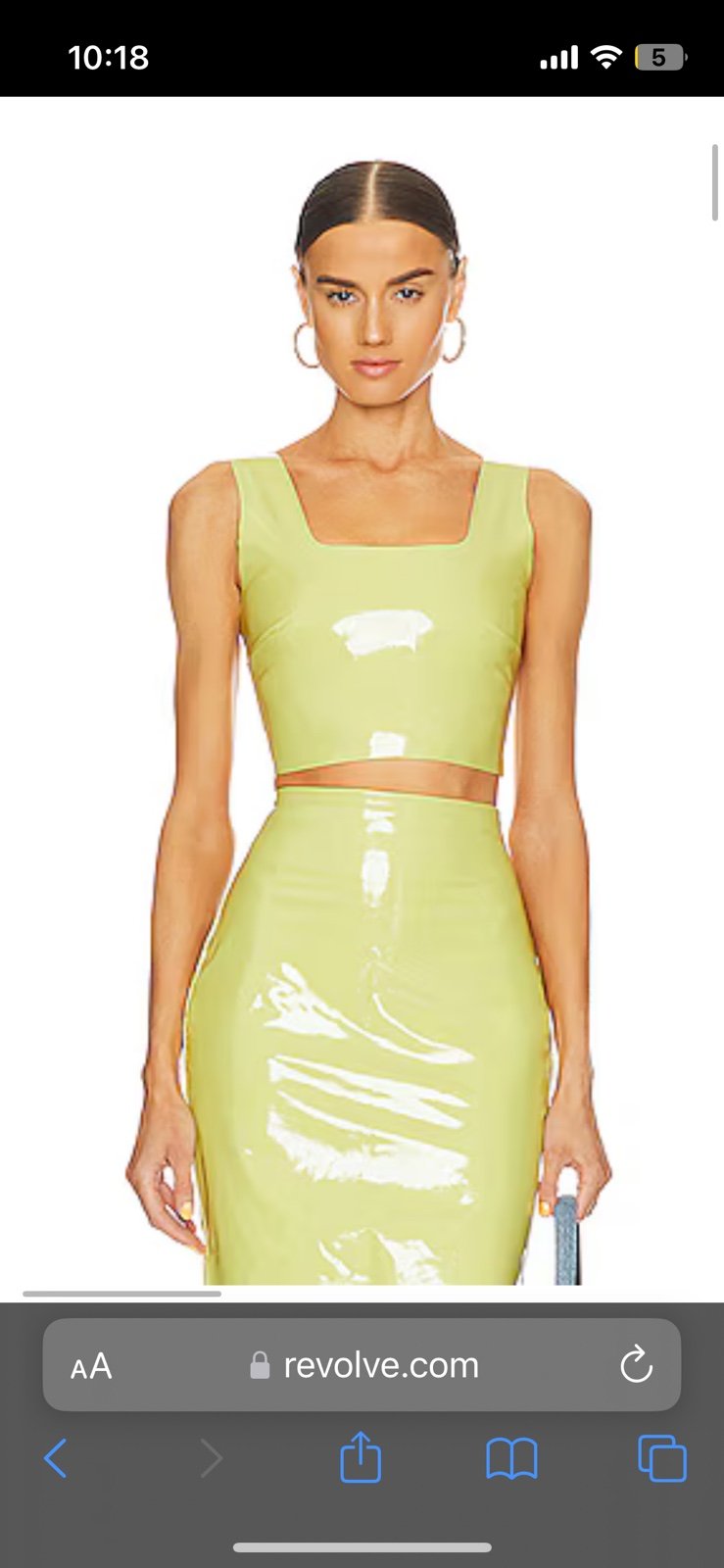 NEW Commando FX Patent Limeade Crop Top Women's Size XS