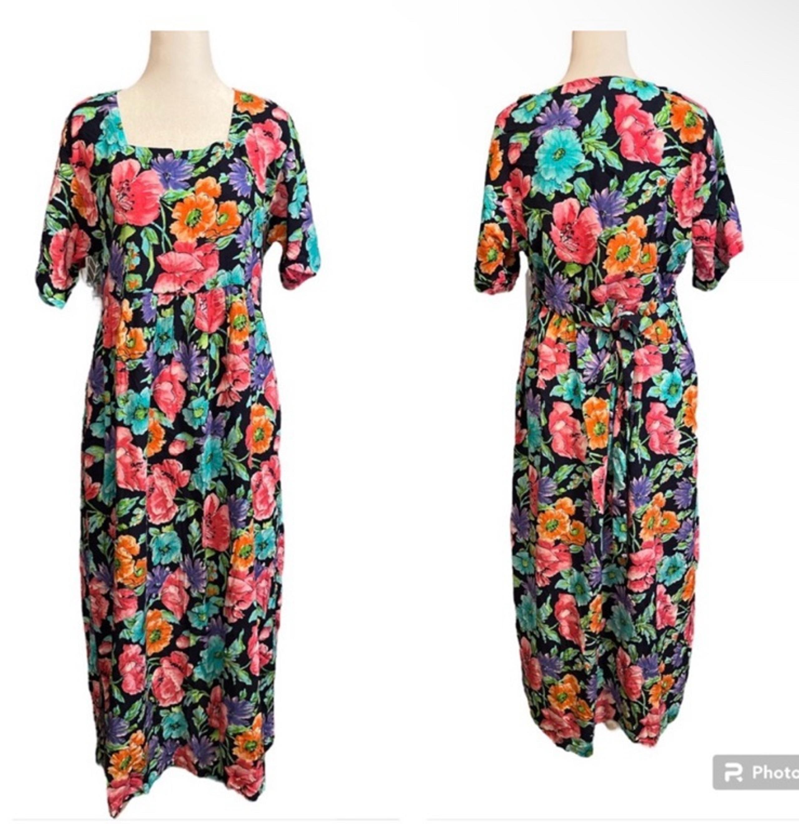 Vintage Diane Von Furstenberg Colorful Floral Maxi Dress