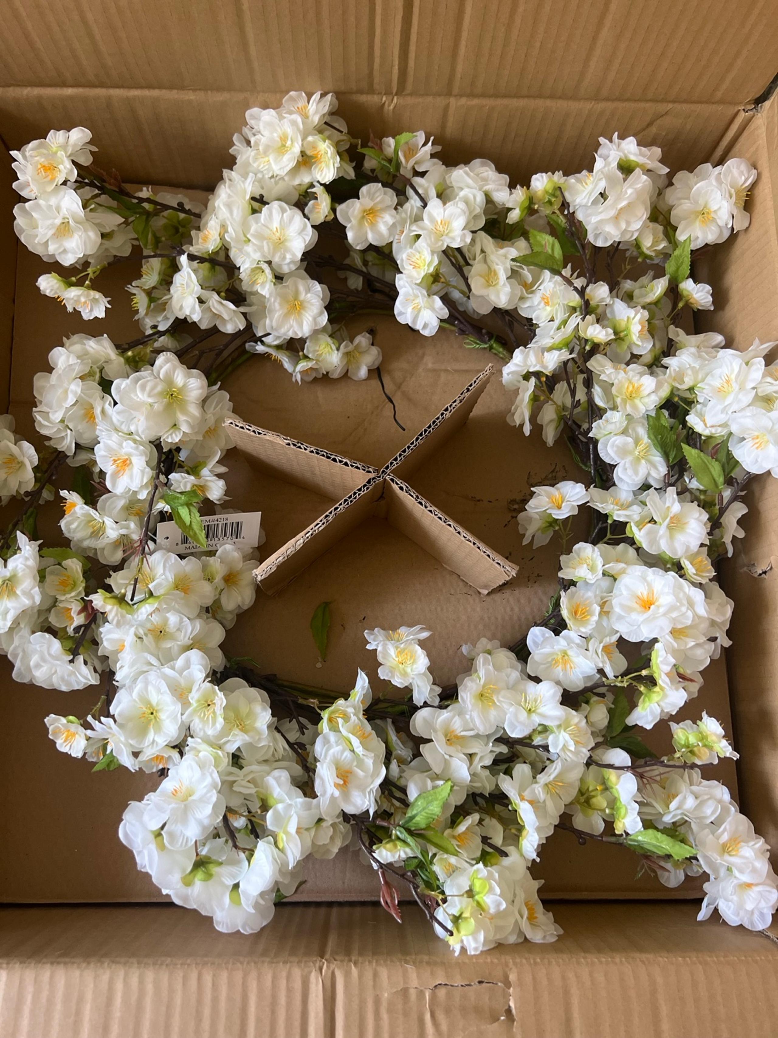 Cherry Blosson Wreath 24” NEARLY NATURAL