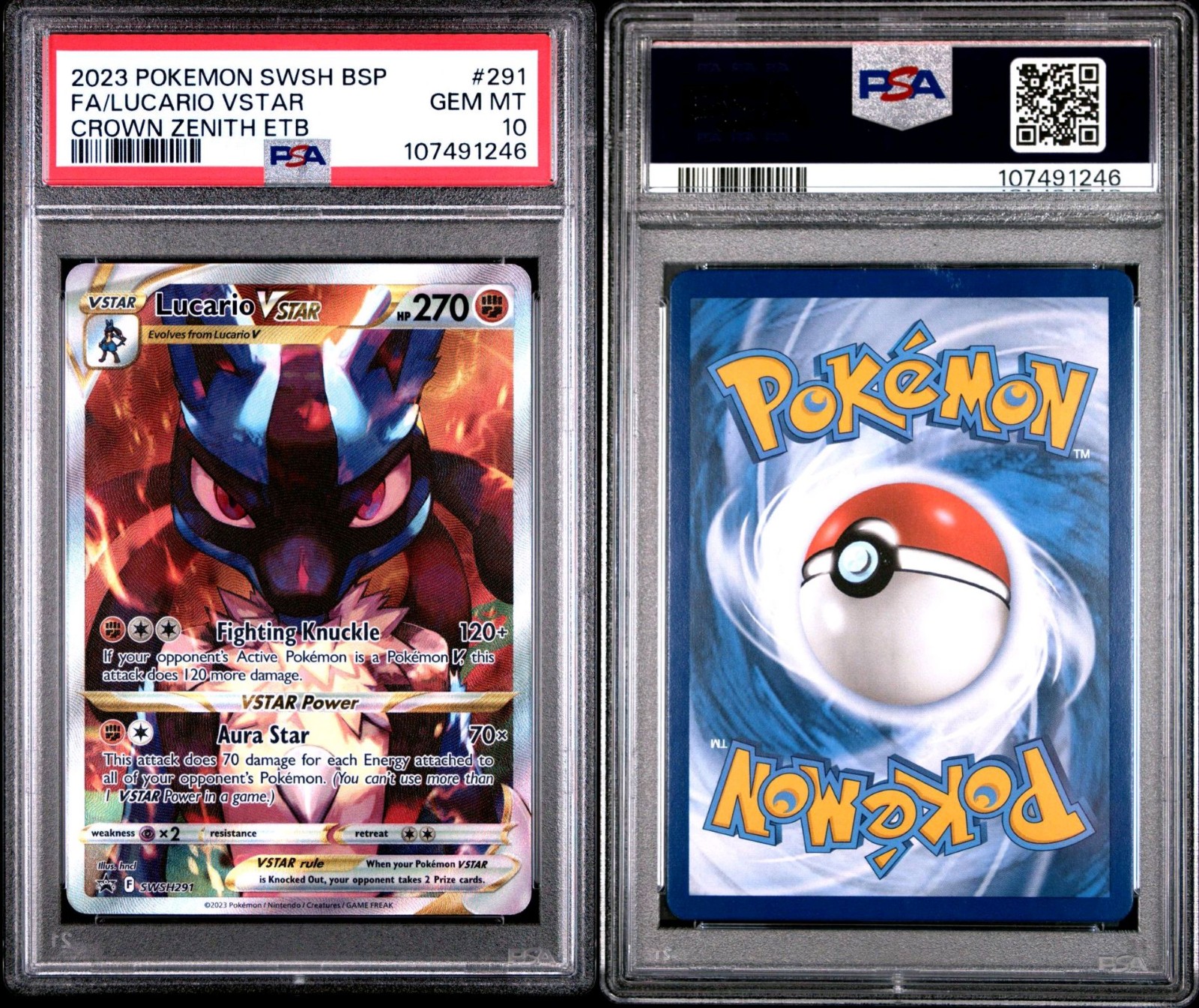 2023 POKEMON SWSH BLACK STAR PROMO 291 FULL ART/LUCARIO VSTAR CROWN ZENITH ELITE