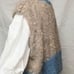 Sleeveless Knit Vest with Ribbon, Beige and Light Blue, Natural Handmade