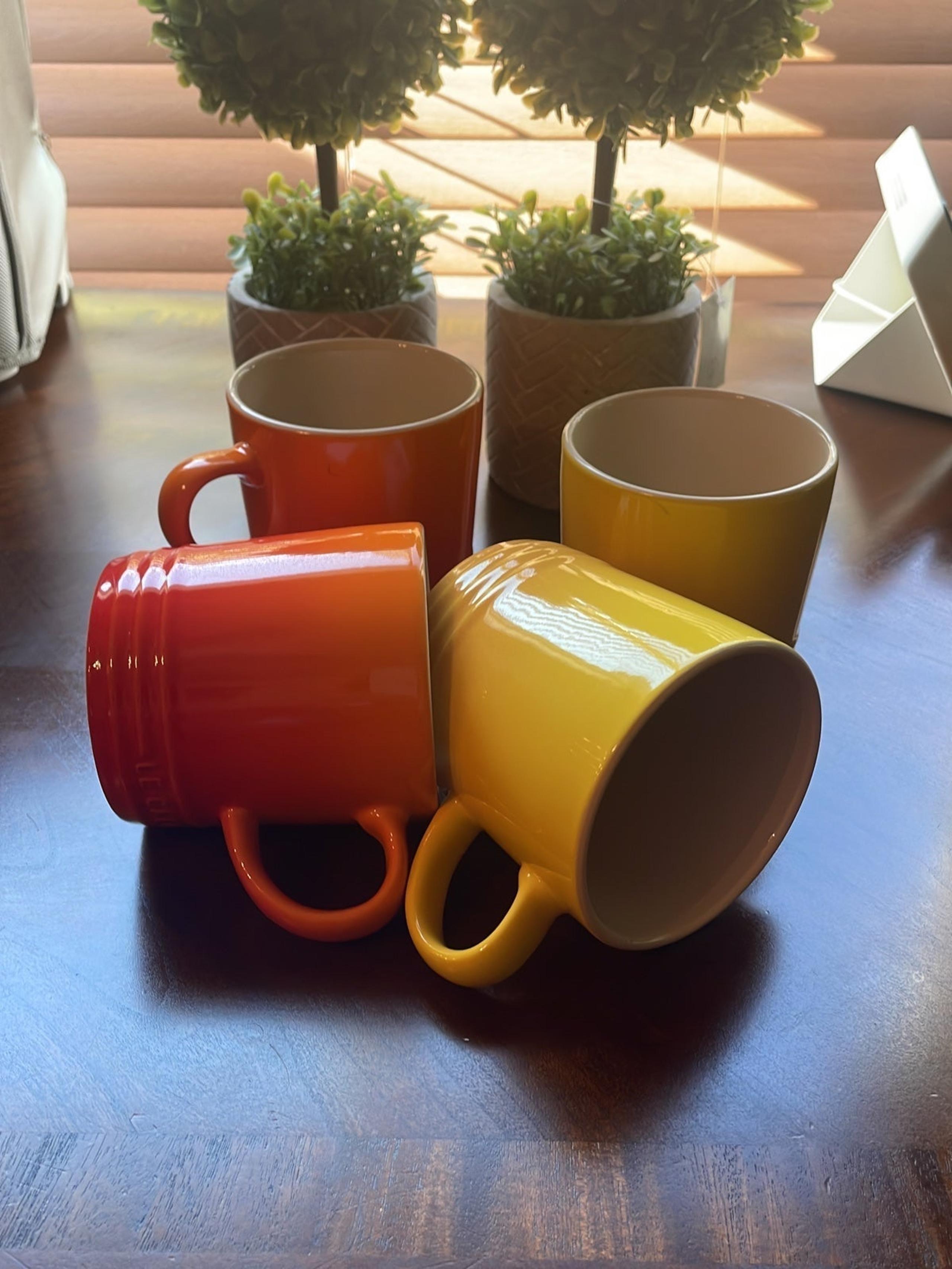 Le Creuset Tea Mug , Set of 4 ( Flame & Yellow) NWT
