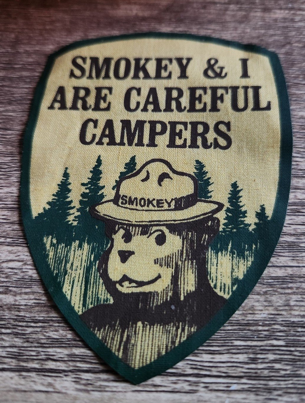 Vintage Smokey Bear Iron on Patch. Tonka Toys