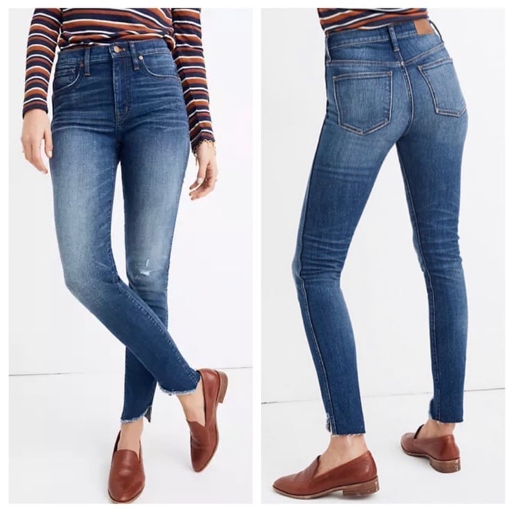 Madewell 10” High Rise Skinny Jeans Tulip Hem Edition Size 25 Tall