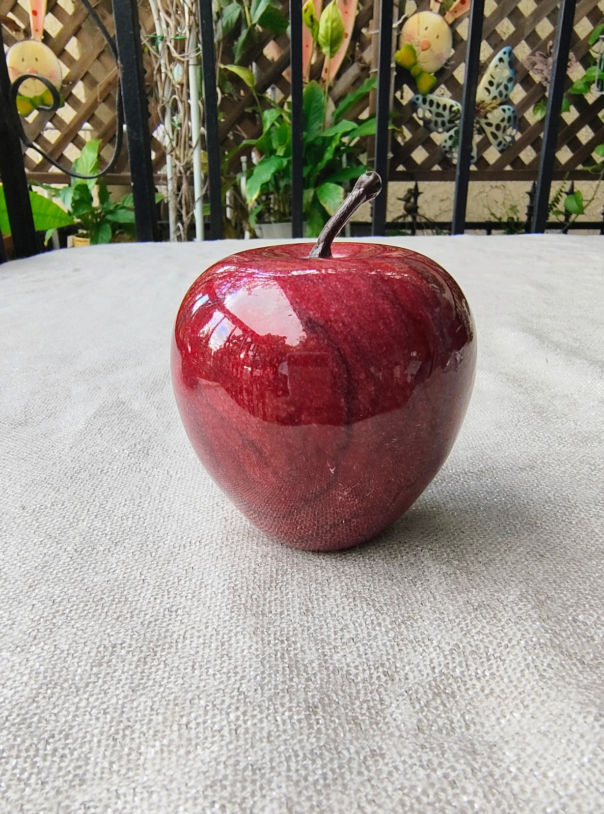 Vintage Marble Red Apple Paper Weight