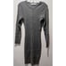 ASTR Ribbed Long Sleeve Bodycon Dress Button Crew Heather Gray Size Large