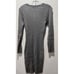 ASTR Ribbed Long Sleeve Bodycon Dress Button Crew Heather Gray Size Large