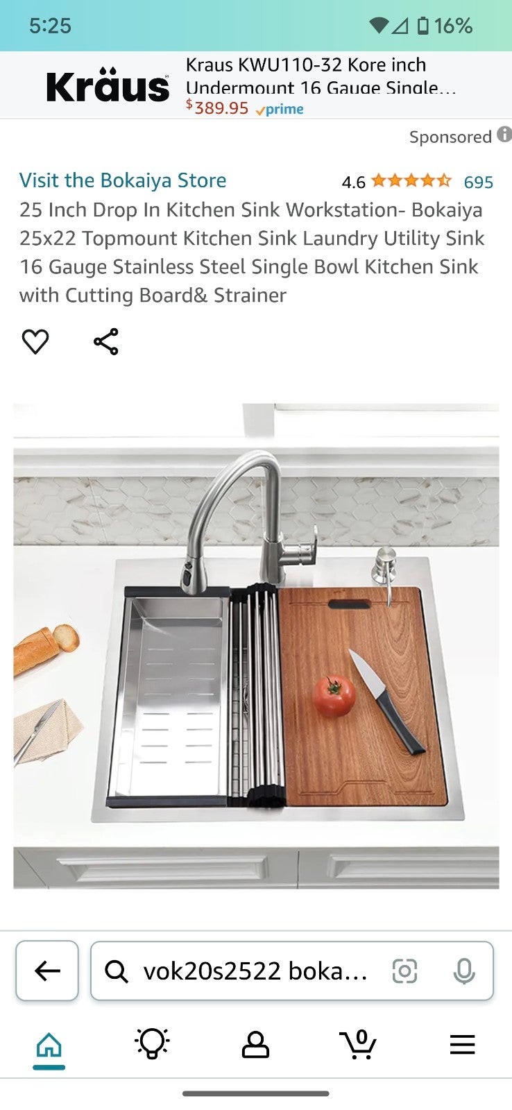 25x22 sink