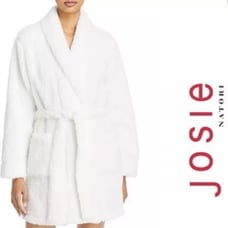 Josie by Natori Plush Dream Catcher Robe in Warm White Size X-Small