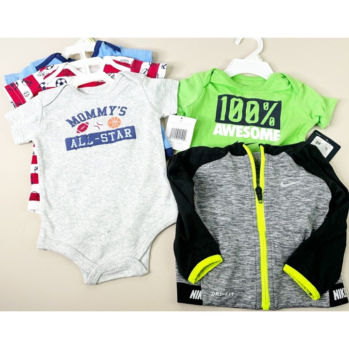 Nike Sports Baby Boy Outfit Lot 3-6 Mo (New Except Jacket Worn 1X) Zip Up & 1 Pc