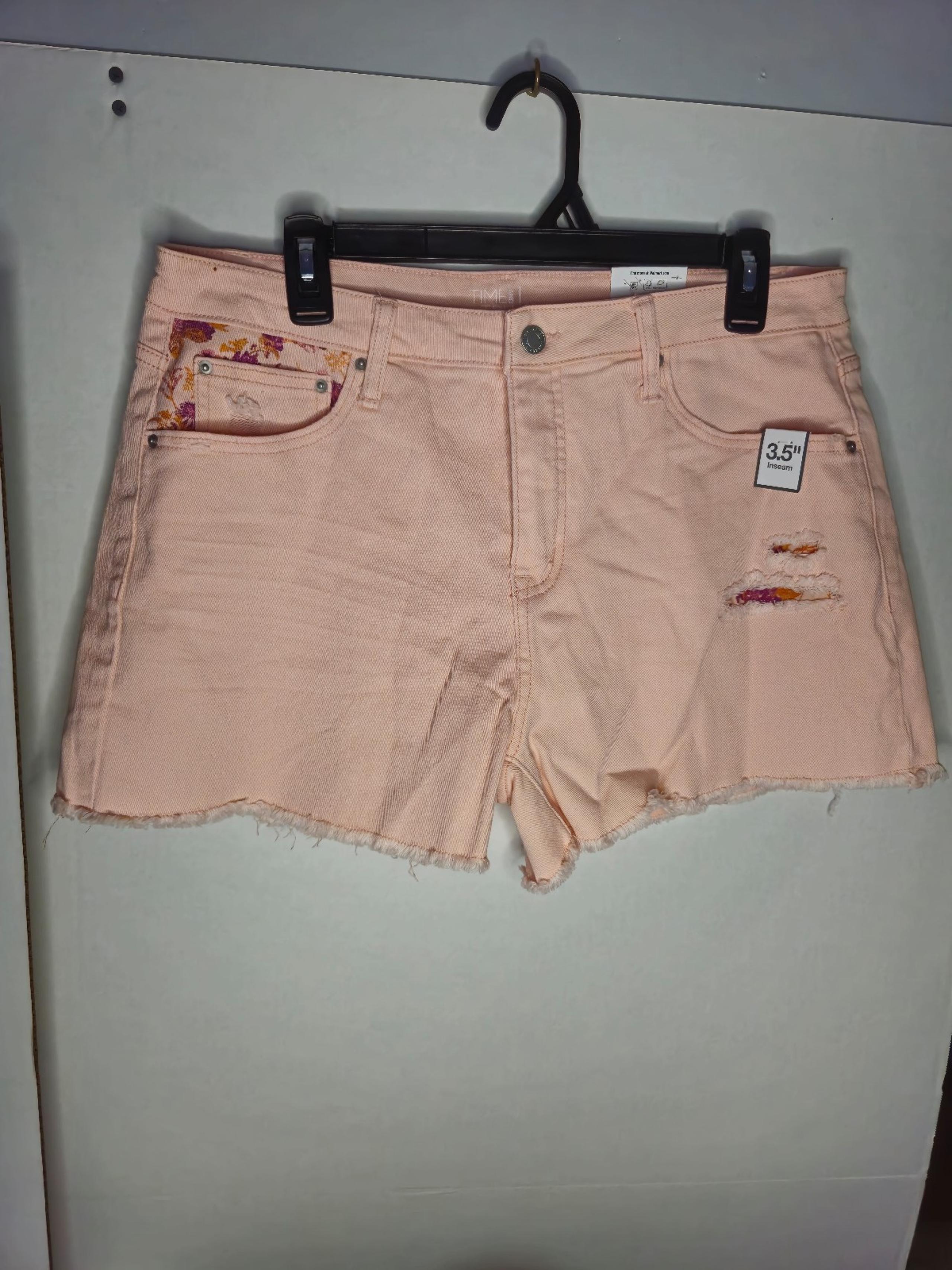 TIME AND TRU WOMENS HIGH RISE SHORTS PINK SIZE 12