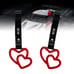 NEW 2PCS DOUBLE LOVE HEART RED JDM TSURIKAWA RING Black Handle Strap Drift
