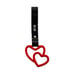 NEW 2PCS DOUBLE LOVE HEART RED JDM TSURIKAWA RING Black Handle Strap Drift