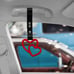 NEW 2PCS DOUBLE LOVE HEART RED JDM TSURIKAWA RING Black Handle Strap Drift