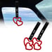 NEW 2PCS DOUBLE LOVE HEART RED JDM TSURIKAWA RING Black Handle Strap Drift