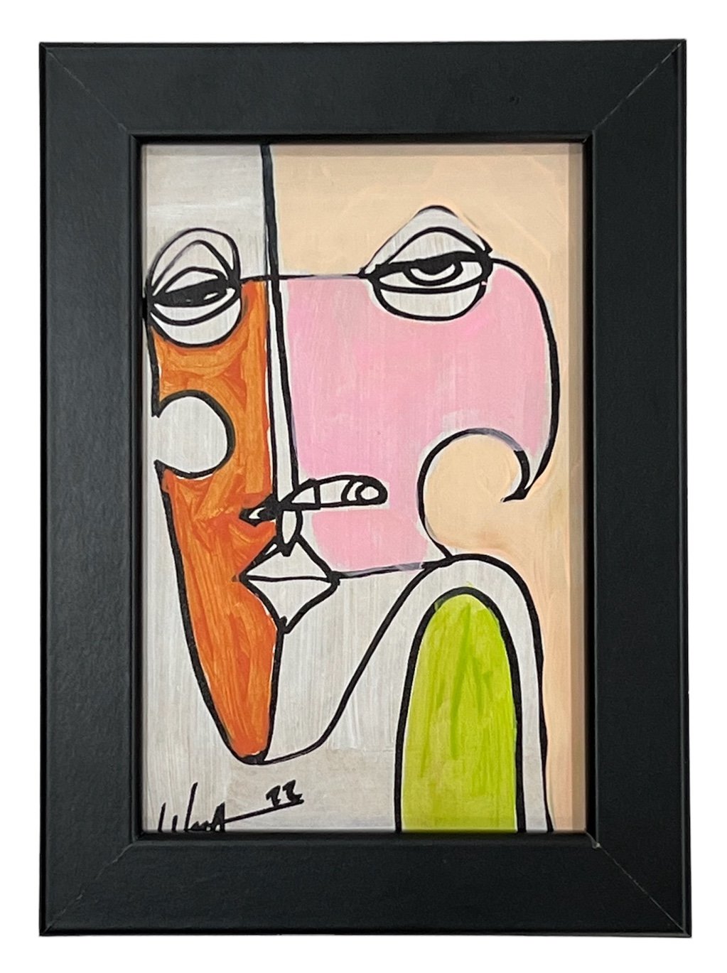 PAINTING OIL AND ACRYLIC ON FIBERBOARD 4”X6”(FRAME INCLUDED) CUBAN ART by LISA.