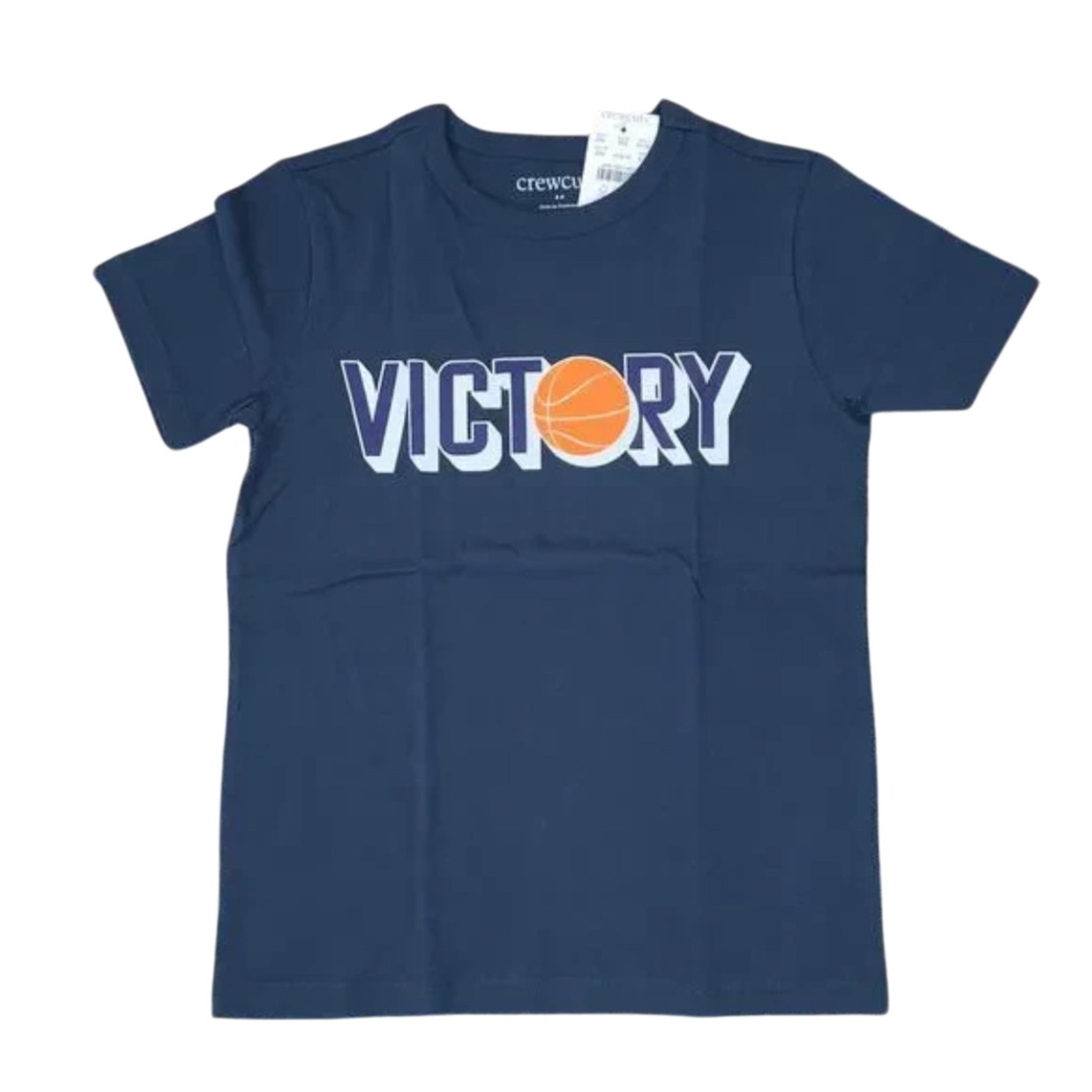 NWT J Crew Boys Navy "Victory" Graphic Short Sleeve Crewneck Tee - SIZE 6-7