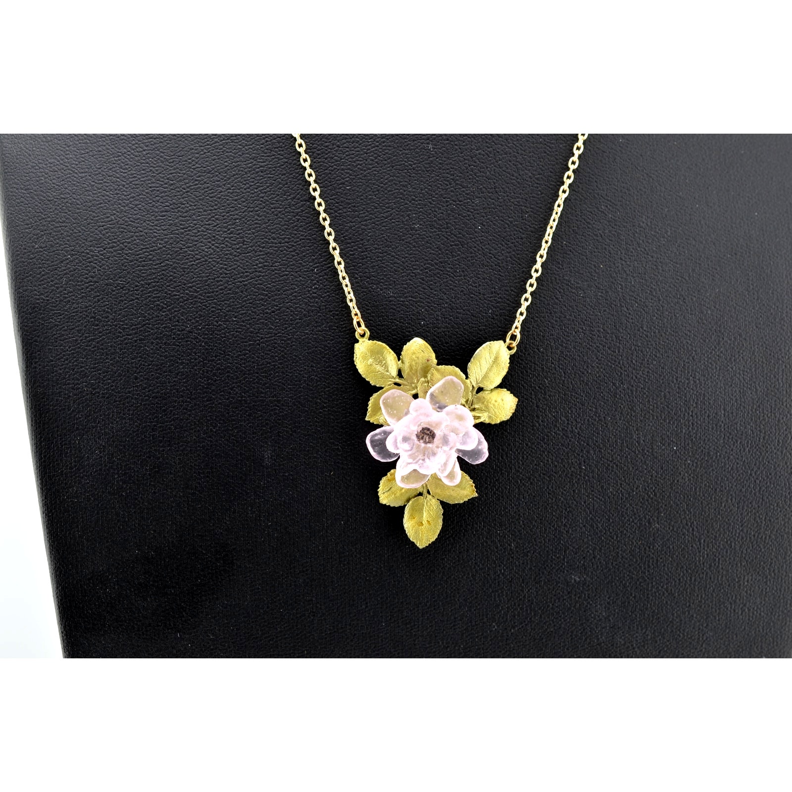 Michael Michaud Blushing Rose Flower Pendant Necklace