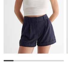Womens pinstripe suit shorts size small