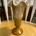 Vintage FENTON Museum Collection Paneled Grape Caramel Chocolate Glass Vase