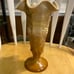 Vintage FENTON Museum Collection Paneled Grape Caramel Chocolate Glass Vase