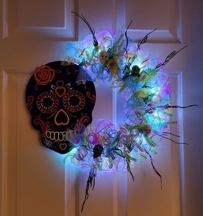 Day of the Dead handmade wreath