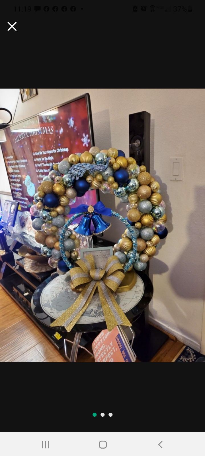 Handmade ornaments wreath