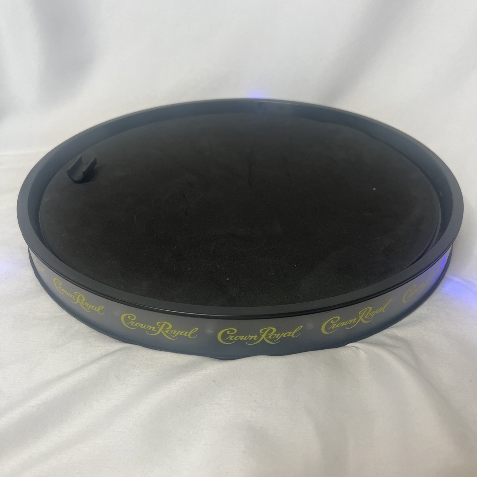 Crown Royal Round Drink Serving Tray Light Up Black Purple 14 Liquor READ