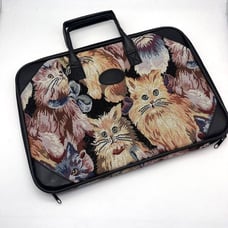 Cat Tapestry Top Handle Briefcase Laptop Bag Organizer 32x12
