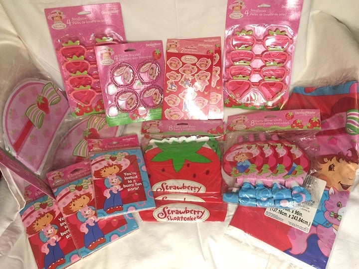 Strawberry Shortcake Birthday Party supplies Kit Invitations Stickers Hats Favor