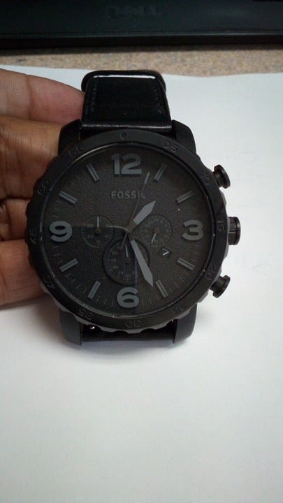 Fossil Nate Chronograph With Leather Strap Mint