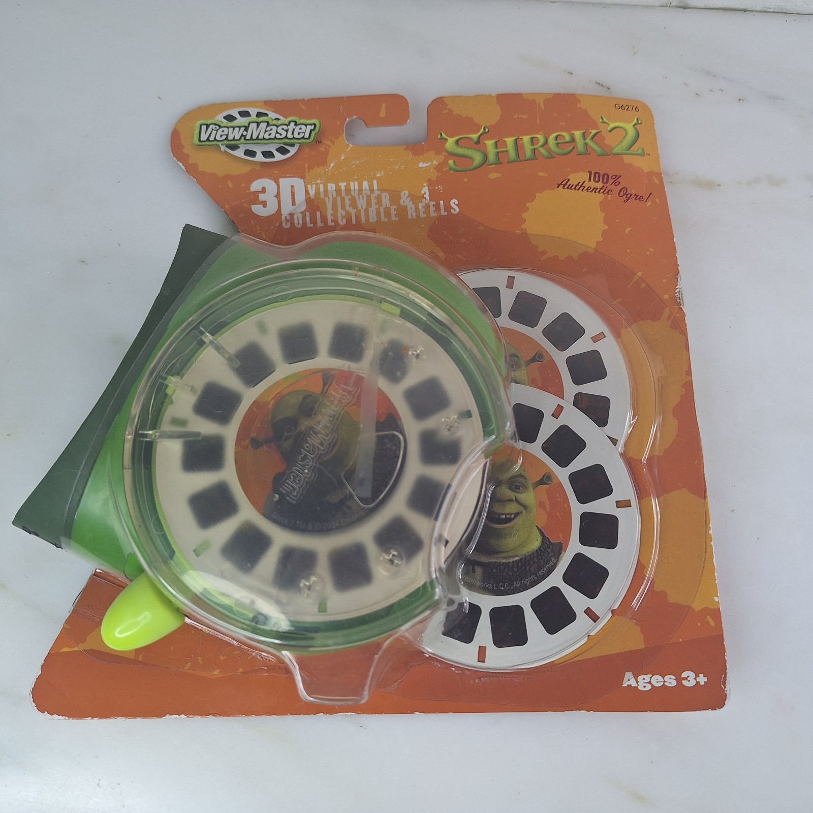 NIB Shrek 2 100% Ogre Green Horizontal 3D Viewer& 3 Reels View-Master Set 2004