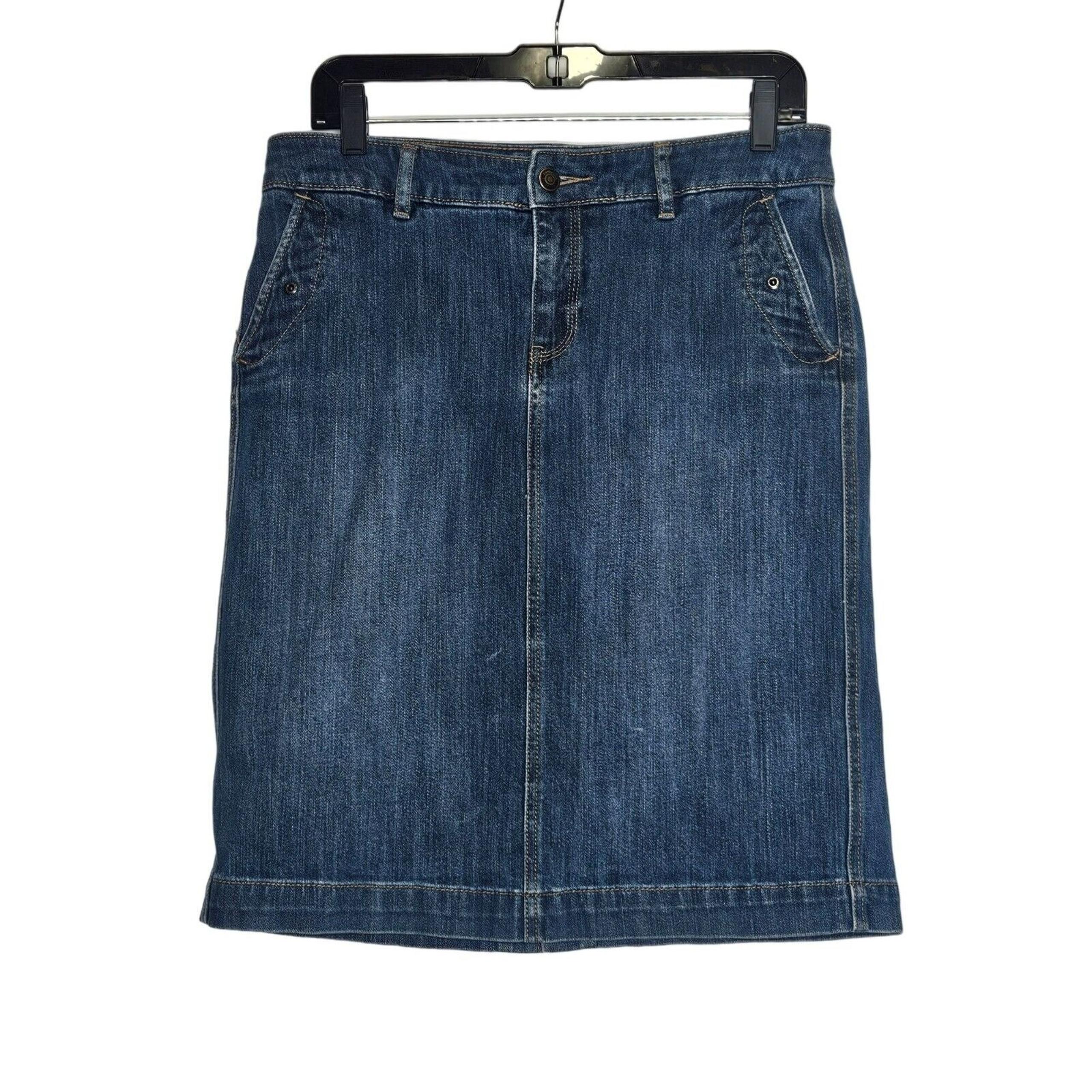 Sonoma Life + Style Womens Denim Skirt Size 6 Cotton Spandex Blend Country Rodeo