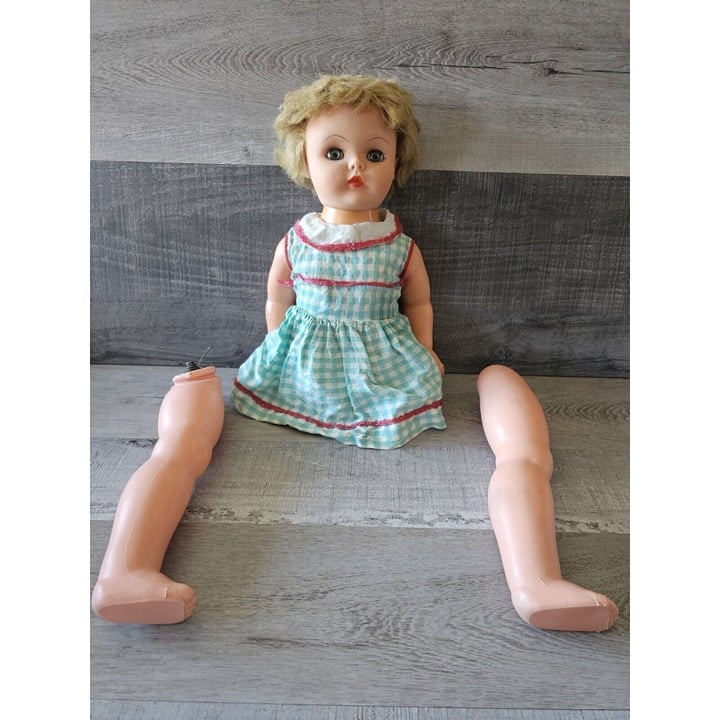 Vintage 1960s Ideal 21 Doll With Rare Original Dress TLC For REPAIR Parts