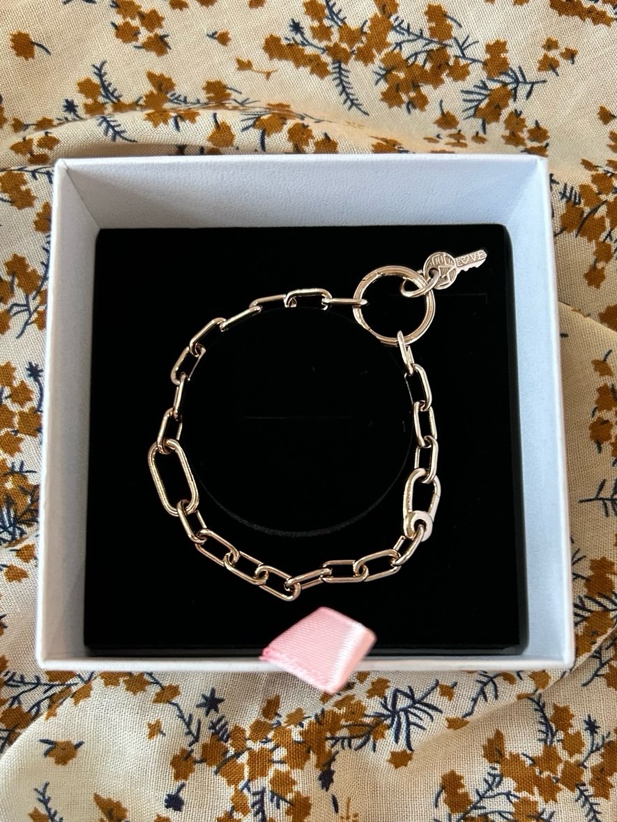 Pandora Me Rose Gold Link Bracelet with Charm
