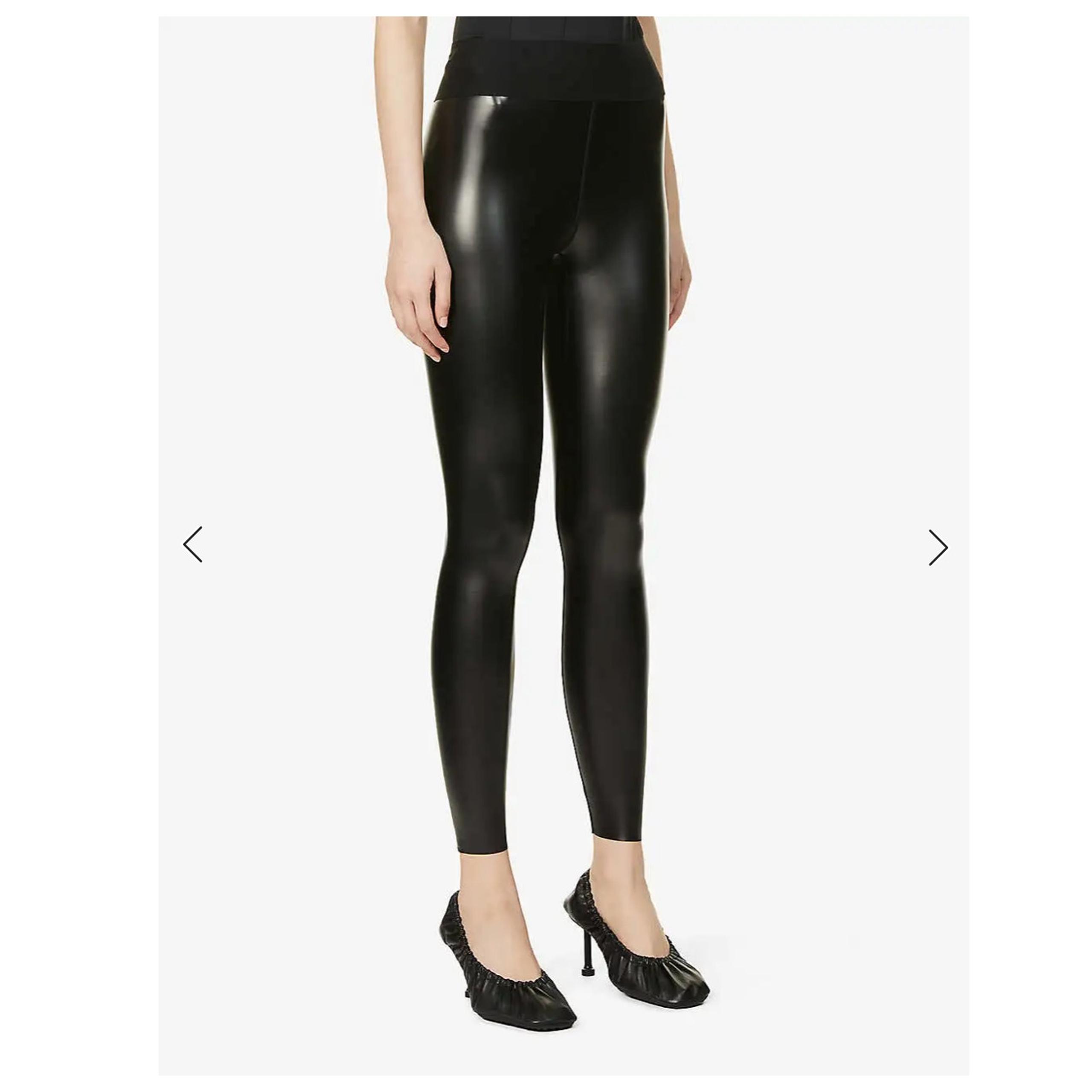 NWOT Good American Faux Leather Leggings Black Women's Size 2