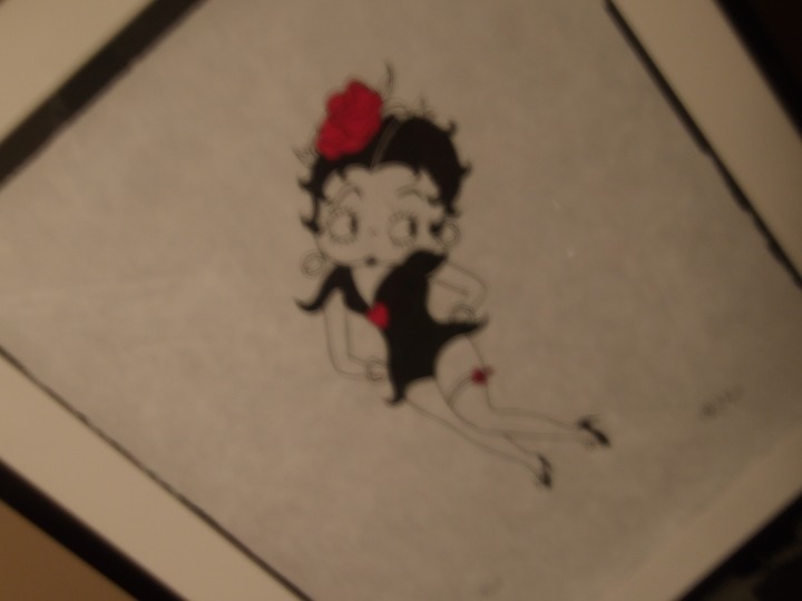 Betty Boop Art Print Samba Grim Natwick Signed - Frame , Glass