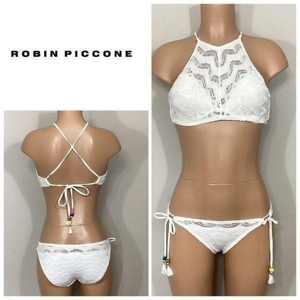 New. Robin Piccone white crochet lace bikini. XS. Retails 198