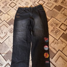 Vintage Platinum FUBU Harlem Globetrotters Men's 38x34 Denim Jeans *Distressed