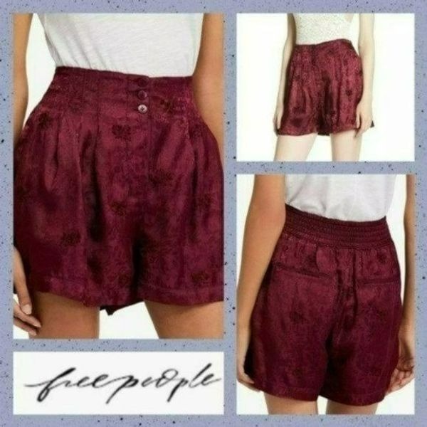 NWT MSRP 98 Free People Go Your Own Way Satin Shorts Women's Size Medium