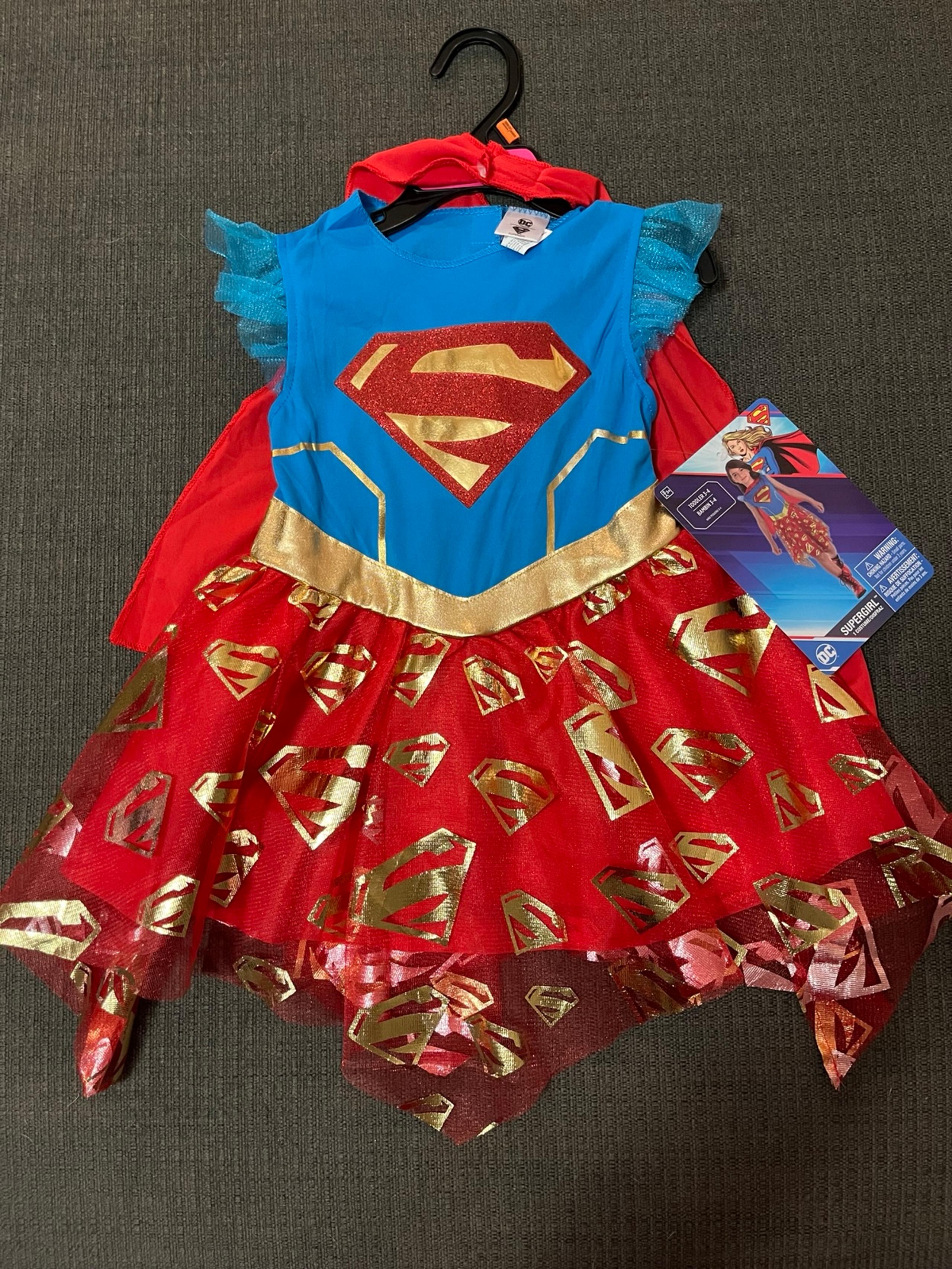 New DC Supergirl Costume Toddler Size 3/4