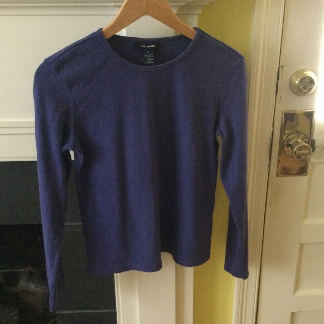 Vintage Y2K Limited Long Sleeve Tee Purple Cotton - Sz Medium