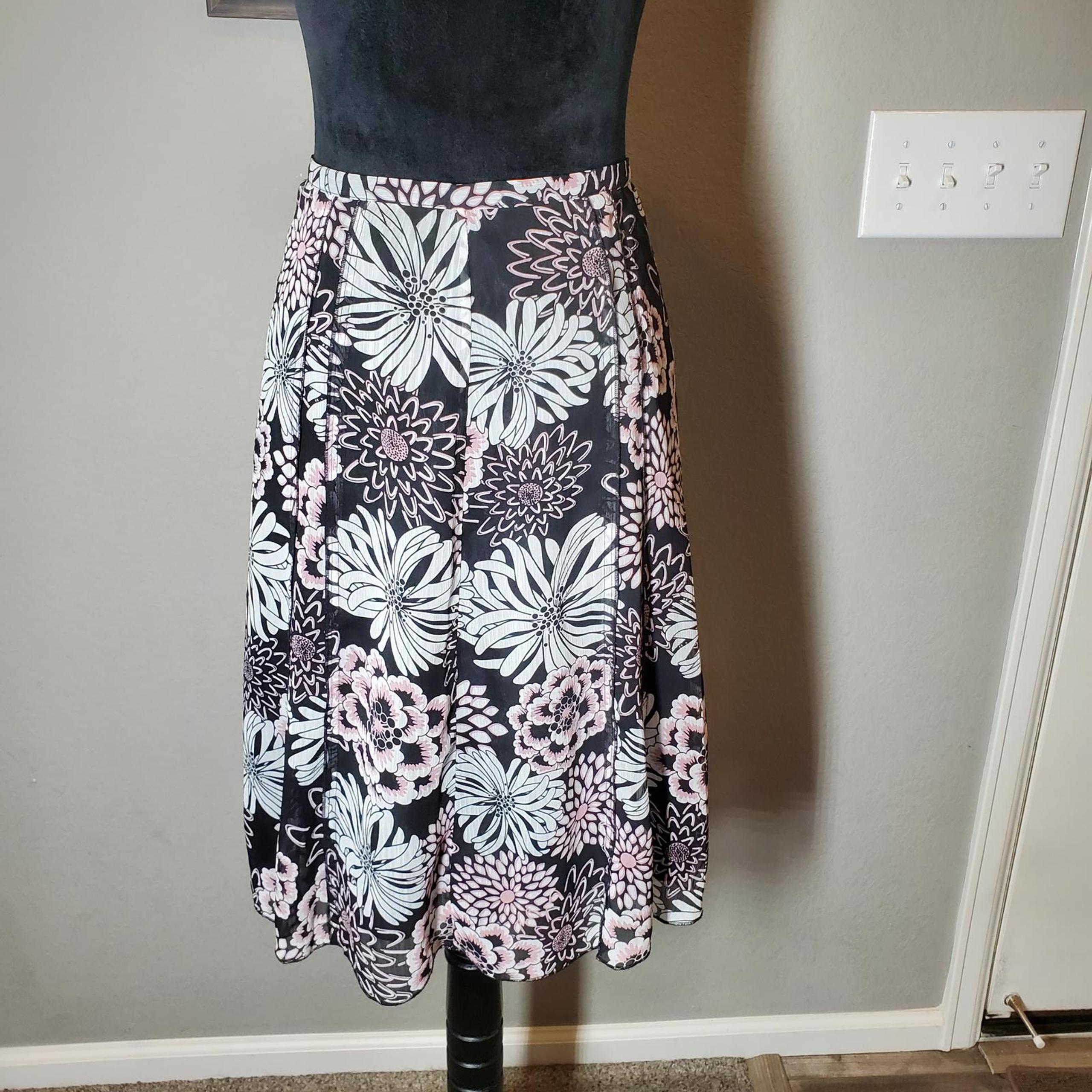 Allison Taylor Floral Print A-Line Skirt Size 8