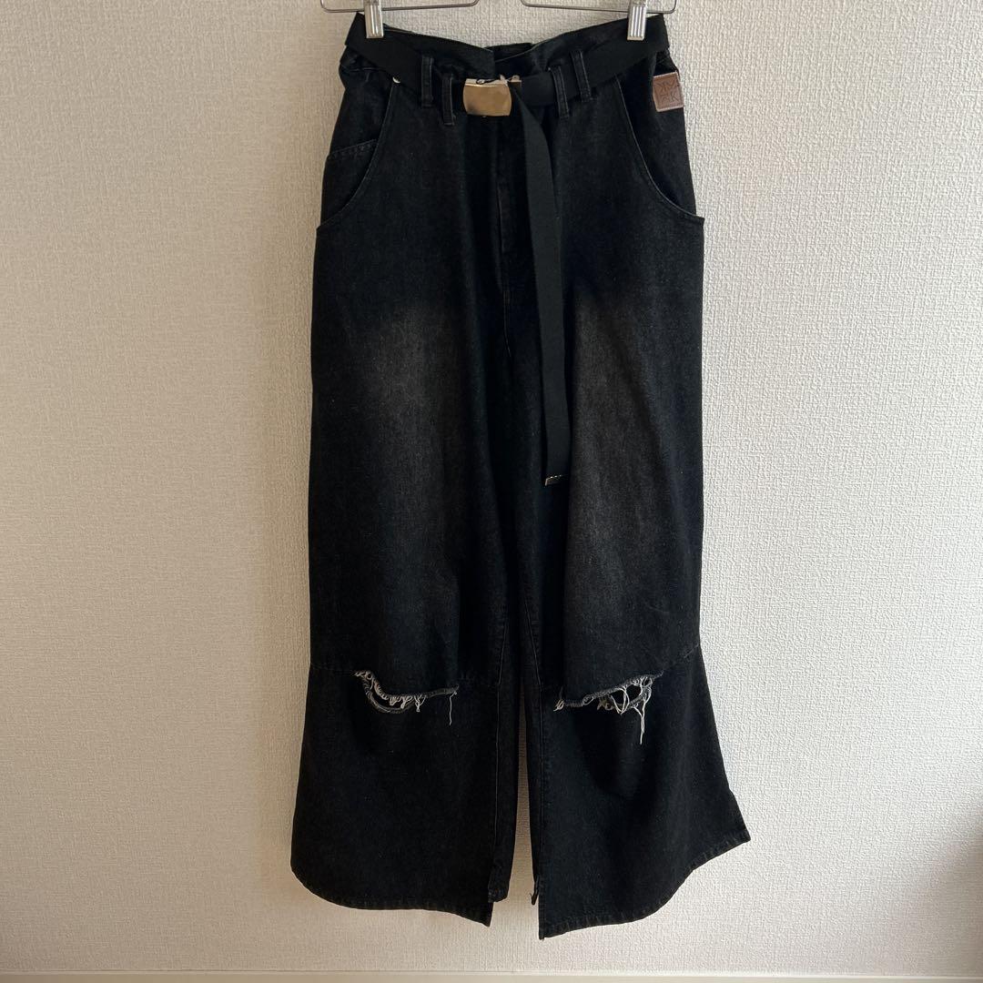 ripped buggy denim pants/2color | KNUTH MARF