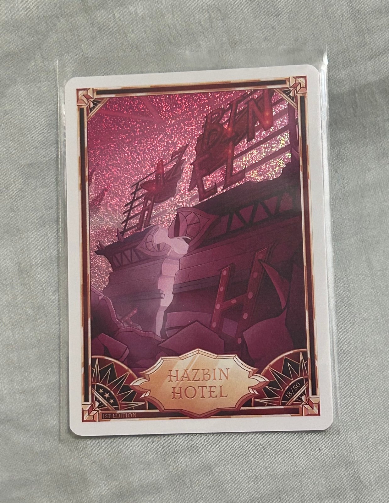 Hazbin Hotel Destroyed Hotel 1st Edition Foil Holographic Trading Card 18/50